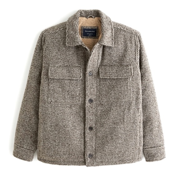 ABERCROMBIE AND FITCH - Fuzzy Sherpa-Lined Shirt Jacket - Menβs 2XL - Picture 1 of 9